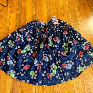 Mary Blair spider web & roses Jenny skirt XS